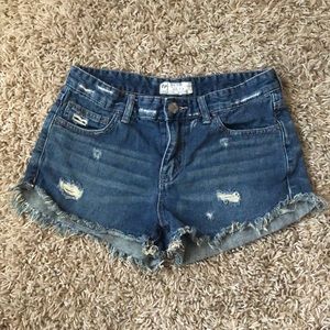 Free People Jean Shorts Size 26 Dark Wash